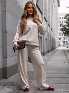 Дамски двуцветен спортен комплект бежов Bolf 821111