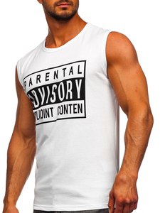 Бяла тениска tank top с принт Bolf 14828