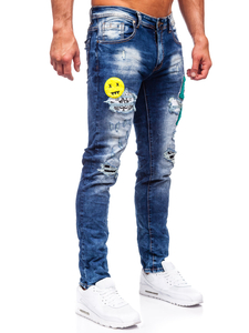 Тъмносини мъжки дънки slim fit Bolf E7860