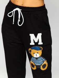 Черен дамски анцуг с апликации Bolf 52308