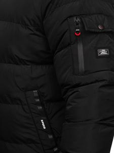 Черно-червено двустранно мъжко капитонирано яке Bolf 7410