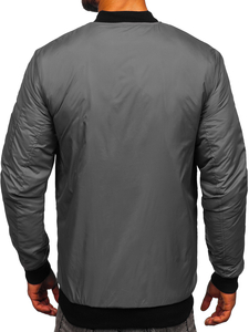 Мъжко преходно яке тип бомбър сиво Bolf AK95