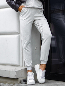 Дамски двуцветен спортен комплект с качулка меланжов Bolf 821110