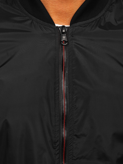 Черно мъжко преходно яке тип бомбър Bolf 7116