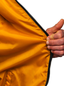 Черен мъжки капитониран елек с качулка Bolf 7106