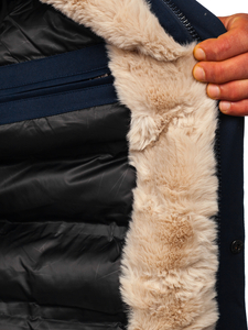 Тъмносиньо мъжко зимно яке тип парка Bolf 22M116