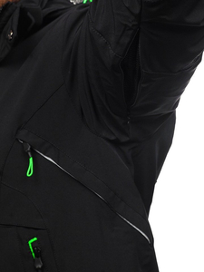 Мъжко зимно яке скиорско черно-зелено Bolf 1910