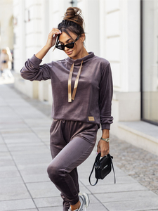 Графитен плюшен дамски анцуг Bolf 637