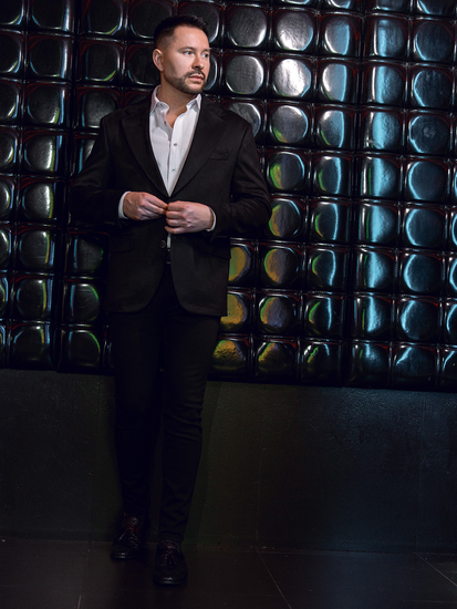 Мъжко кадифено черно яке Bolf 24410