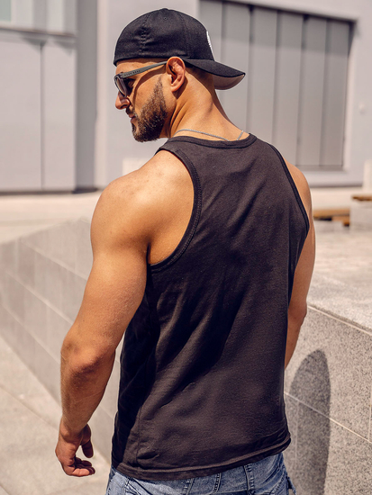 Черен потник с принт Bolf 14831A