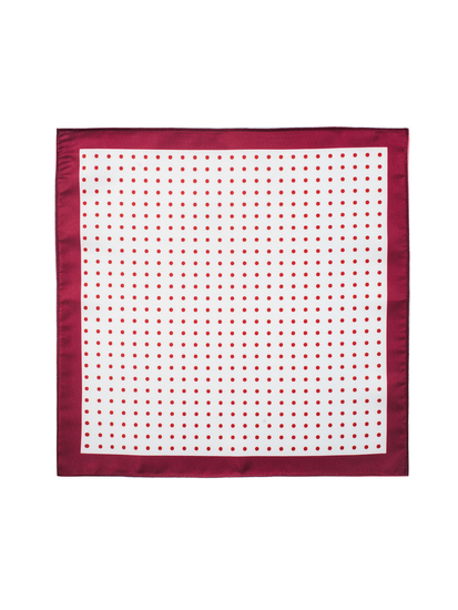 Бяло-бургундскa джобна мъжка кърпичка за сако Bolf PO15