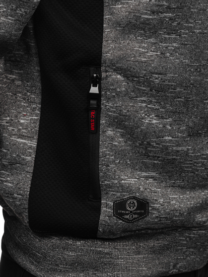 Мъжки изолиран суичър с качулка в цвят антрацит Bolf TC1305