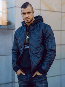 Мъжко преходно яке тип бомбър черно Bolf AK76-A