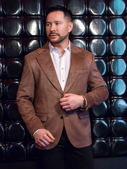 MМъжко кадифено кафяво яке Bolf 24410