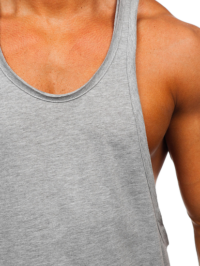 Тениска tank top мъжка без принт сив Bolf 1245