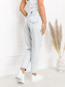Небесносини дамски дънки mom fit Bolf WL2102