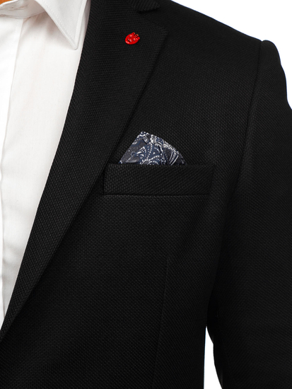 Елегантно мъжко черно яке Bolf 05