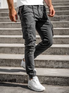 Графитни мъжки джогъри с карго джобове Bolf 8983