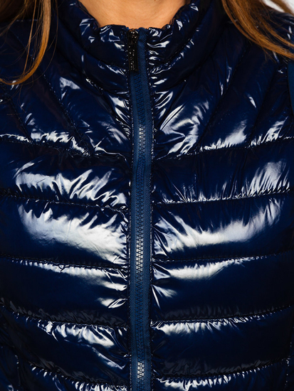 Тъмносин дамски капитониран елек Bolf R0107A