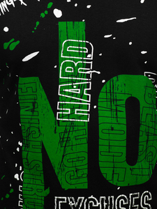 Черен мъжки потник с принт Bolf 14825