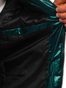 Зелено капитонирано  мъжко преходно спортно яке Bolf 2143