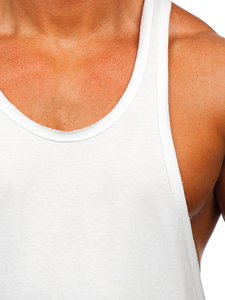 Мъжки потник без принт бял Bolf 1245