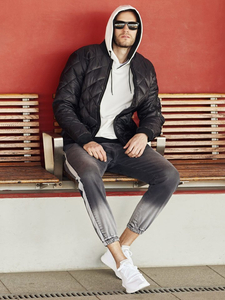 Мъжко преходно яке тип бомбър черно Bolf AK76-A