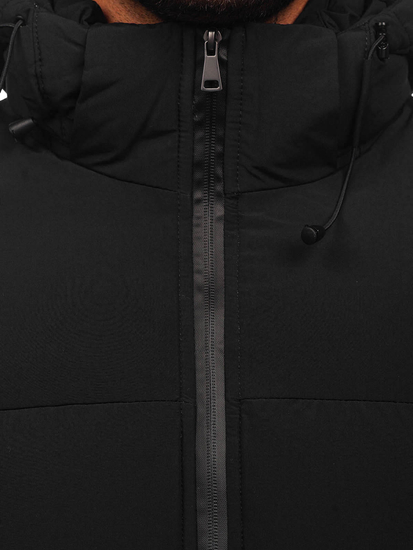 Черно мъжко зимно яке Bolf 9978