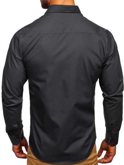 Графитна мъжка риза с дълъг ръкав Bolf 20710