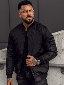 Мъжко преходно черно яке бомбър Bolf AK95A