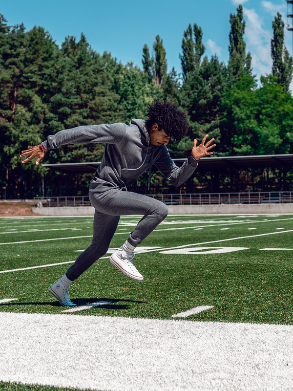 Антрацит анцуг мъжки с качулка Bolf D003