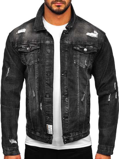 Черно мъжко дънково яке Bolf MJ507N