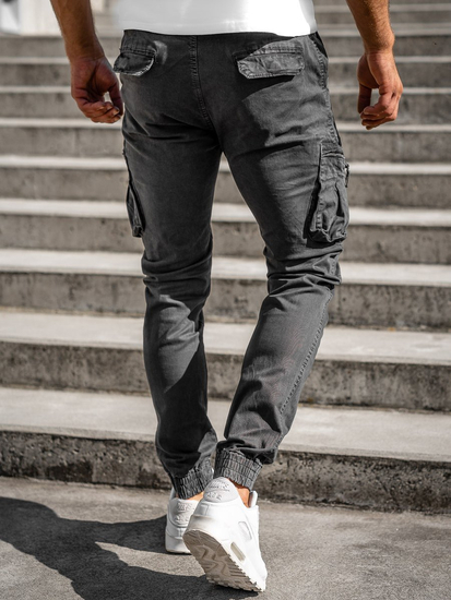 Графитни мъжки джогъри с карго джобове Bolf 8983