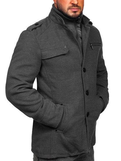 Мъжко палто сиво Bolf 8856