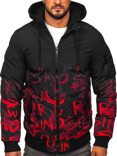 Червено капитонирано мъжко зимно яке Bolf 27M8102