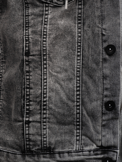 Сиво мъжко дънково яке с качулка Bolf 10350