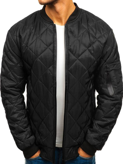 Мъжко преходно яке тип бомбър черно Bolf AK76-A