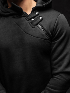 Черен мъжки суитшърт с качулка Bolf 06