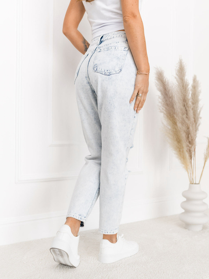 Небесносини дамски дънки mom fit Bolf WL2102