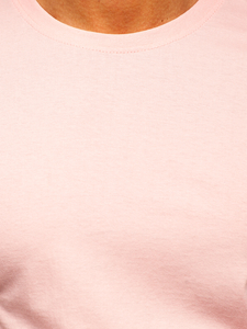 Светлорозова мъжка памучна изчистена тениска Bolf 192397