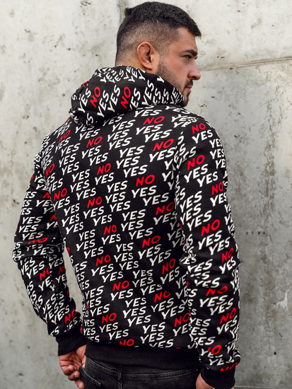 Черен мъжки суичър с щампа Bolf 141013A2