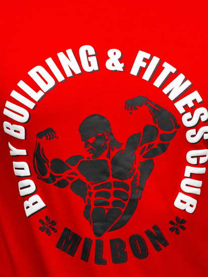 Червена мъжка тениска с принт Bolf Y70015