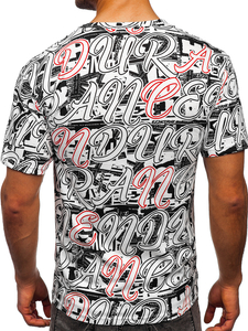 Бяла мъжка тениска с принт Bolf 14906