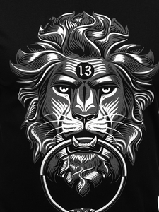 Черна мъжка тениска с принт Bolf 0202