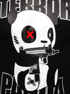 Черна мъжка тениска с принт Bolf 2291