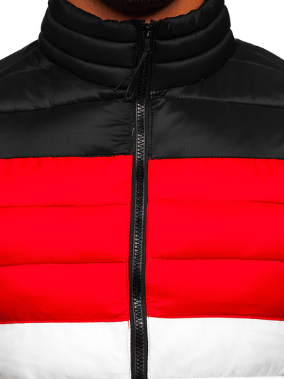 Бяло-черен мъжки капитониран елек Bolf HDL88005