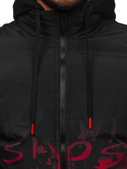 Червено капитонирано мъжко зимно яке Bolf 27M8102