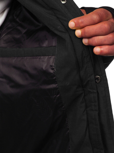 Черно капитонирано мъжко яке зимно Bolf 5M771