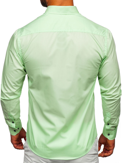 Светлозелена мъжка риза с дълъг ръкав Bolf 20716