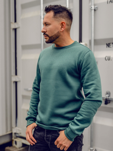 Дамски зелен суитшърт без качулка Bolf 2001A